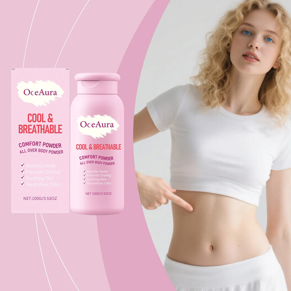 Dry Talcum Powder Remove Odor Sweating Moisture Refreshing Body Inner Thigh Absorption Natural Comfortable Sensitive Skin Care