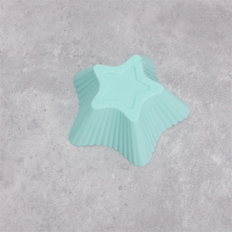 6 Pcs Silicone Cake Star Cupcake Cup Cake Tool Bakeware Baking Silicone Mold Cupcake And Muffin Cupcake For DIY Mini Cake Mould