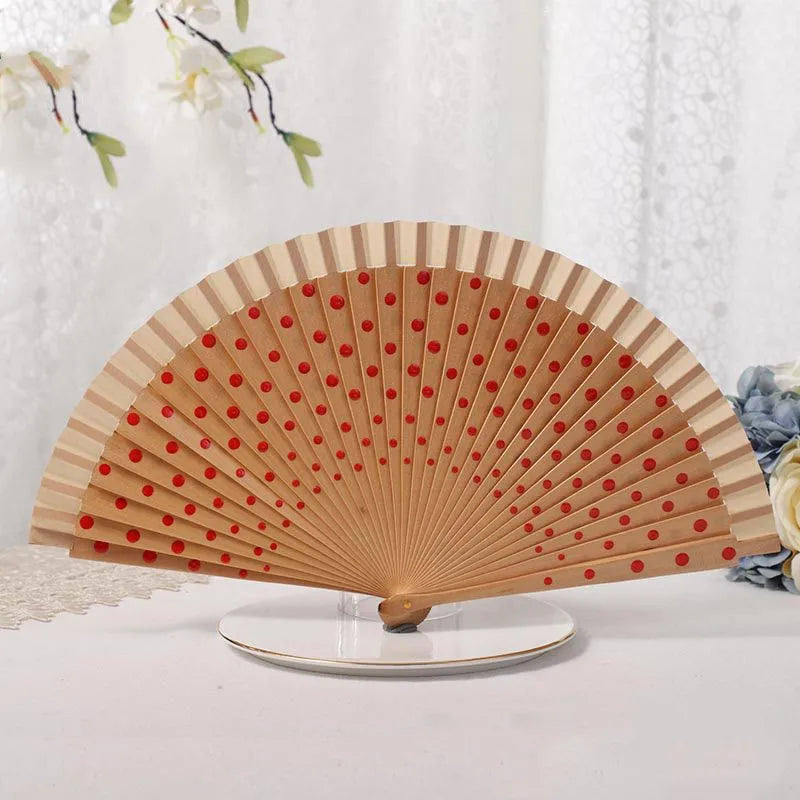 1pc Spanish Dance Performance Wooden Fans  Wedding Decoration Clothing Accessories Folding Fan