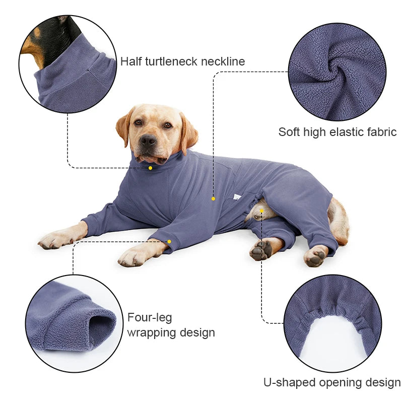 Xs-3XL Winter Pet Dog Clothes Dogs Sweatshirt Warm Flannel Dog Pajamas Padded Clothes for Medium Large Dogs Labrador Clothing