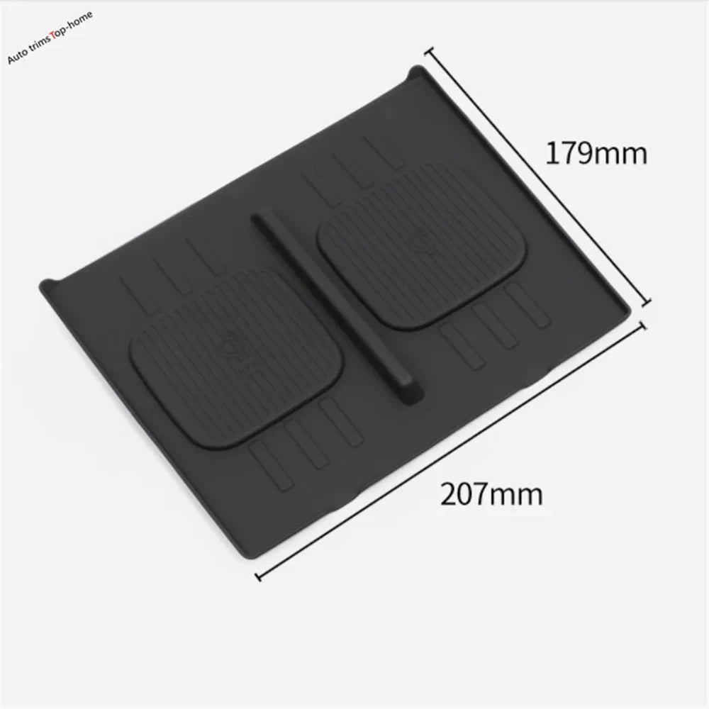 Silicone Center Console Wireless Charger Protection Pad upgrade Silica Gel Cover For Hyundai Santa Fe 2024 2025 Car Accessories