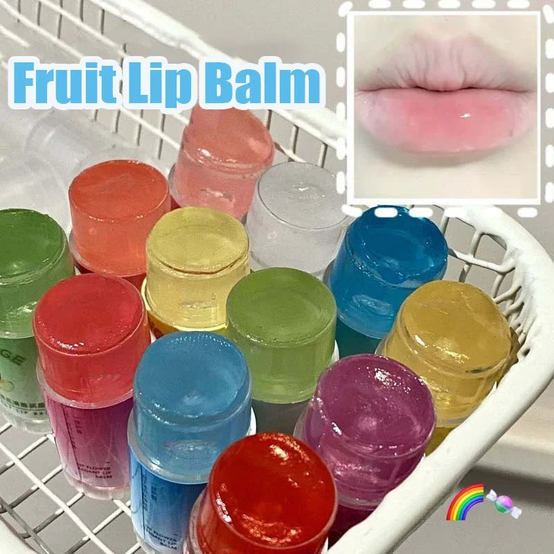 Peach Lychee Fruity Lip Balm Moisturizing Anti-Dry Anti Crack Clear Crystal Lip Balm Lip Care Mini Cute Jelly Lipstick Skin Care