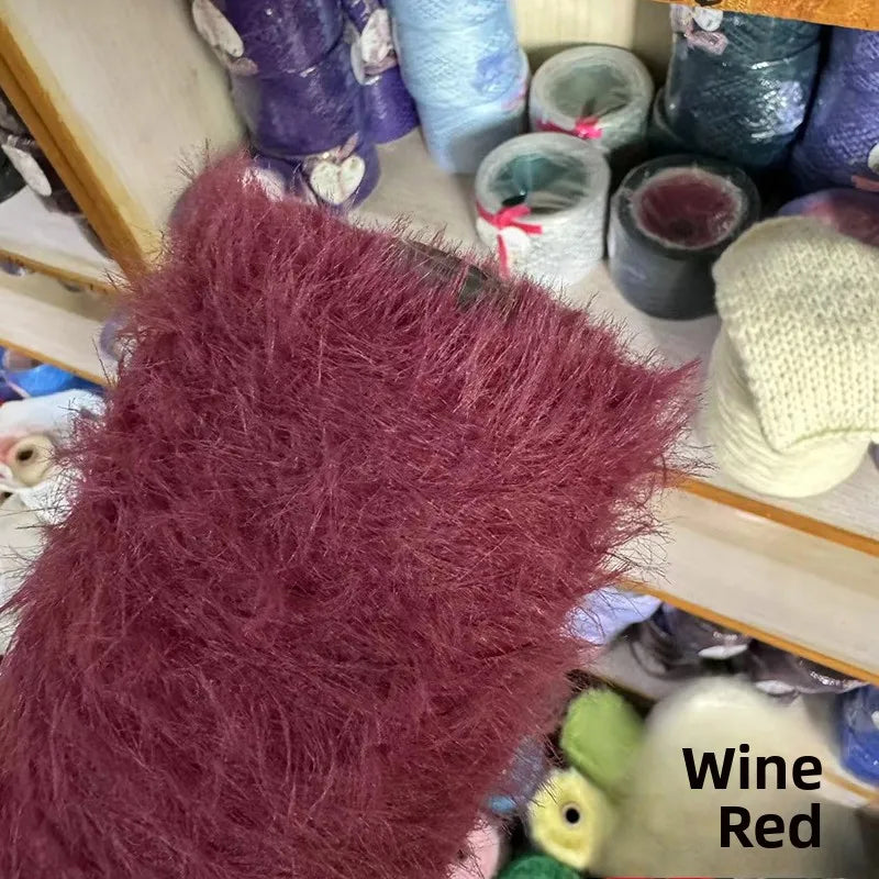 Long Hair  Fur Yarn 500g Simulation Smooth Soft Non Shedding Woolen Sweater Hat Yarn for Hand Knitting Winter Fashion
