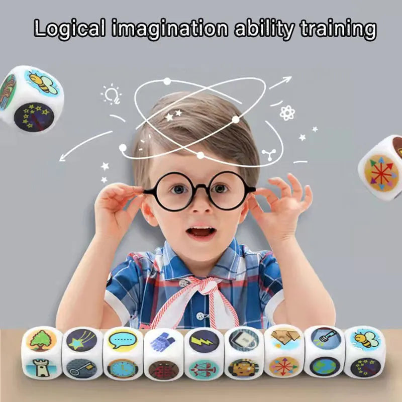 Montessori Story Dice Educational Toys DIY Imagination Storytelling Interactive Board Game Logical Thinking Toys For Children