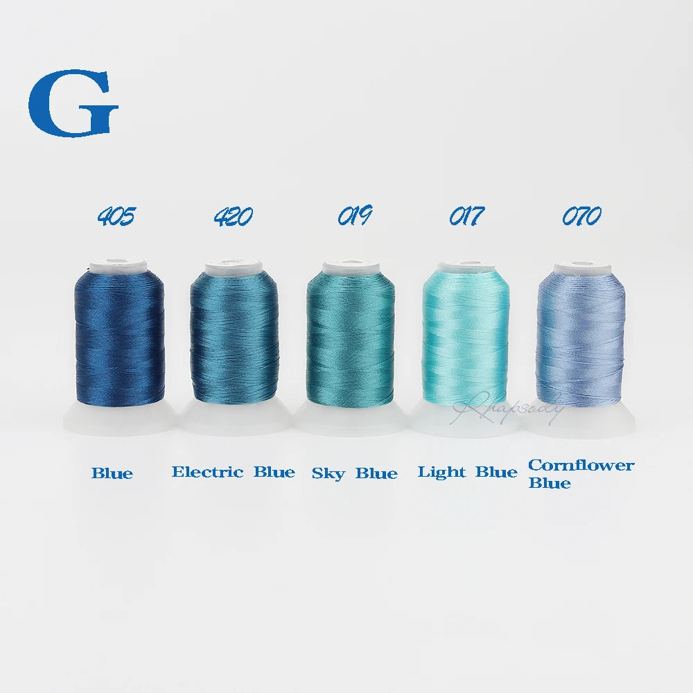Rhapsody 40WT Polyester Embroidery Machine Thread 550Y 60 Colors Brother Babylock Janome Singer Pfaff Husqvarna Bernina Sewing