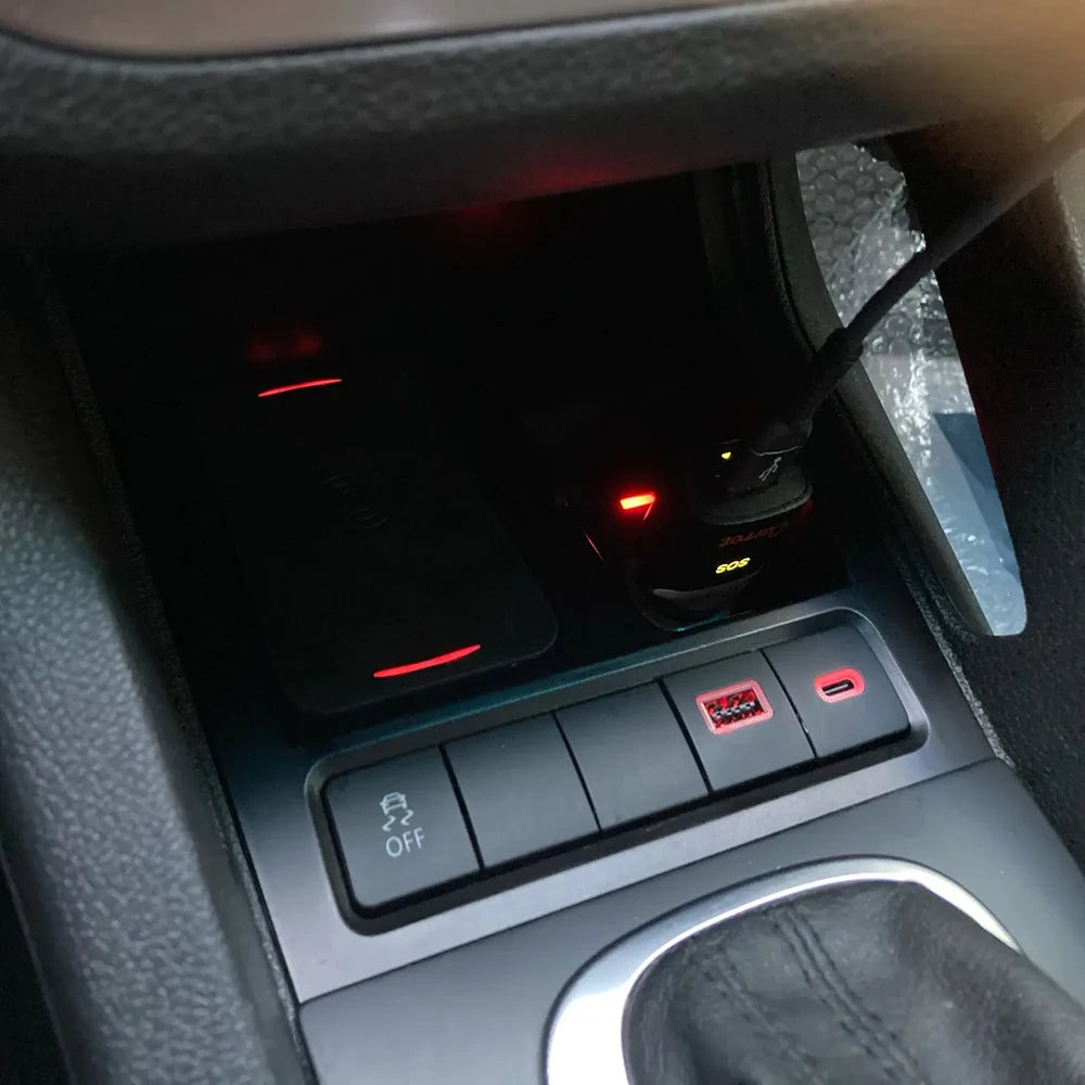 Car wireless charger Panel For Volkswagen Golf 6 MK6 Scirocco Sagitar 2008-2013 Golf 5 MK5 phone Holder Charging Pad Accessories