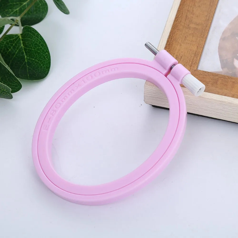 Oval/Square Plastic Embroidery Hoops Frame Color Embroidery Hoop Rings For Household DIY Cross Stitch Sewing Needlecraft Tools