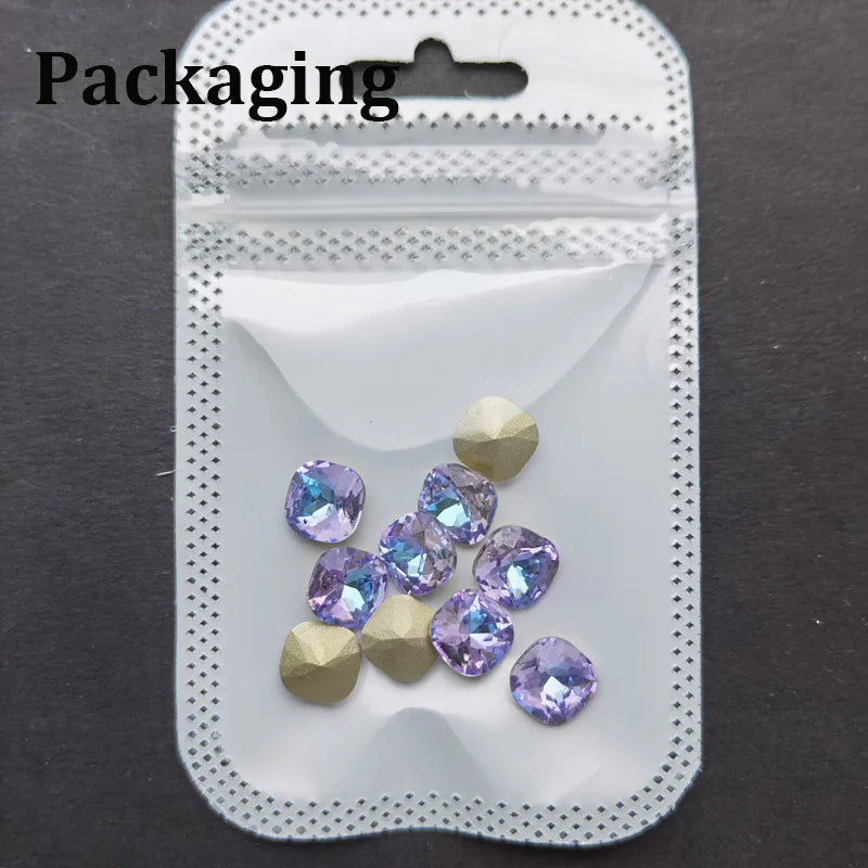 5A New Navette Golden Shadow 10PCS Glass Strass DIY Accessories Horse Eyes Loose Rhinestones Glue On Nail Art Beads Diamond
