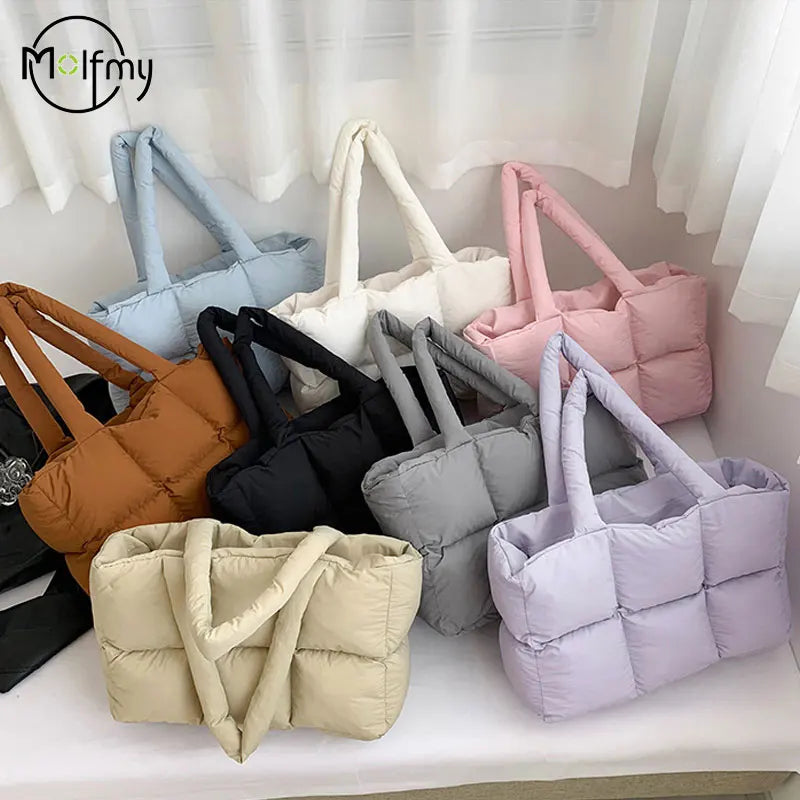 Women Tote Handbags Quilted Plaid Bag Retro Trendy Checkered
