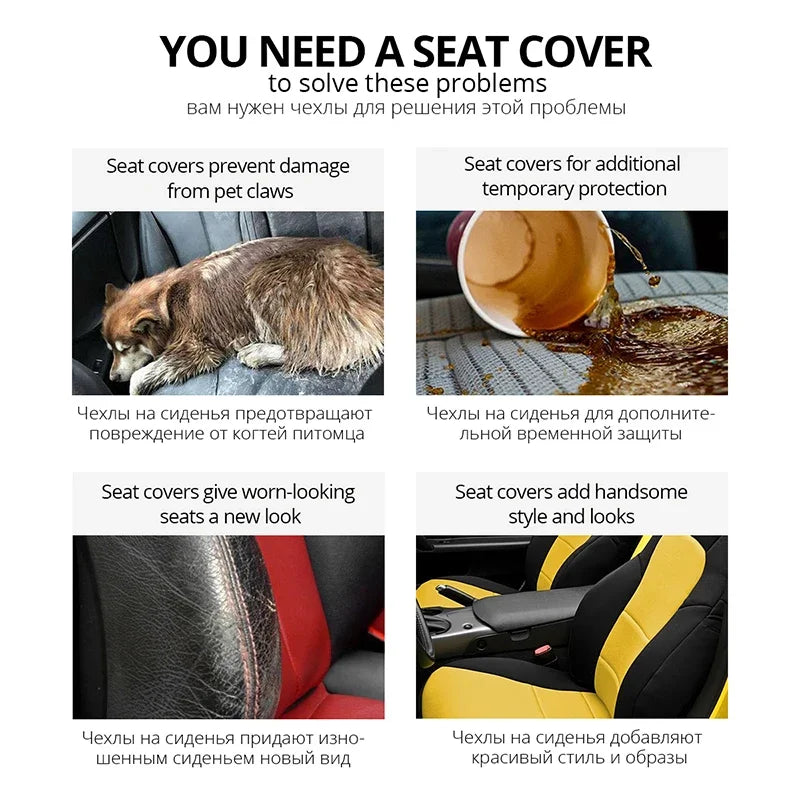 Embroidered Full Set Car Seat Covers