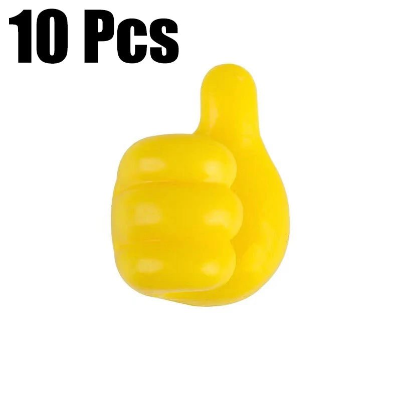 10PCS Thumb Wall Hook Cable Clip Wire Desk Organizer Brush Storage Wall Sticker Gadgets for Home/Office/Car USB Cable Organizer