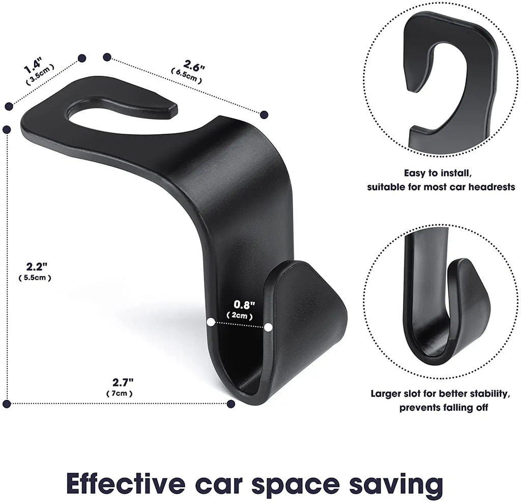 4Pack Hooks for Bags Car Clips Front Seat Headrest Organizer Holder Auto Fastener Hangers Car Storage Interior Accessories2025