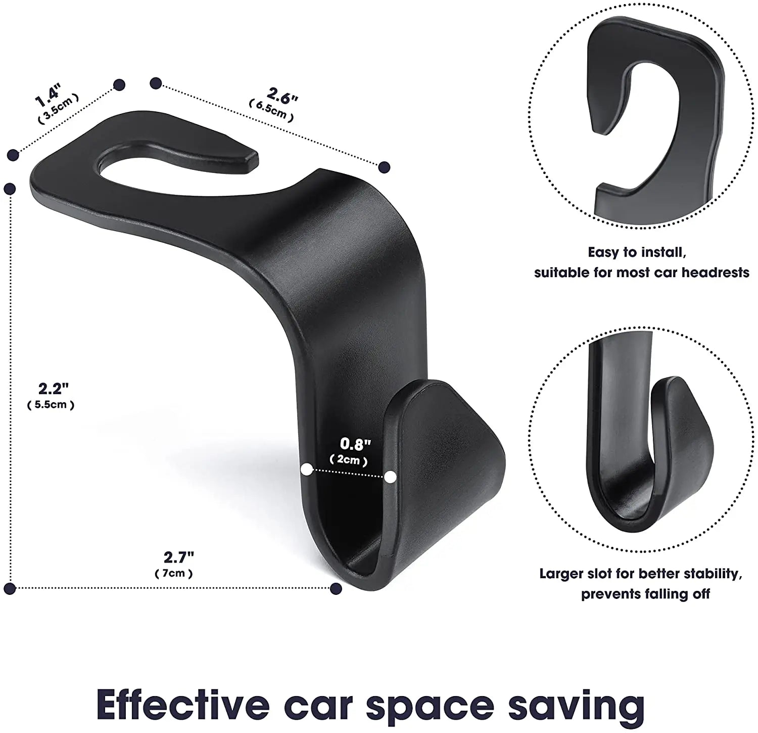 4Pack Hooks for Bags Car Clips Front Seat Headrest Organizer Holder Auto Fastener Hangers Car Storage Interior Accessories2025
