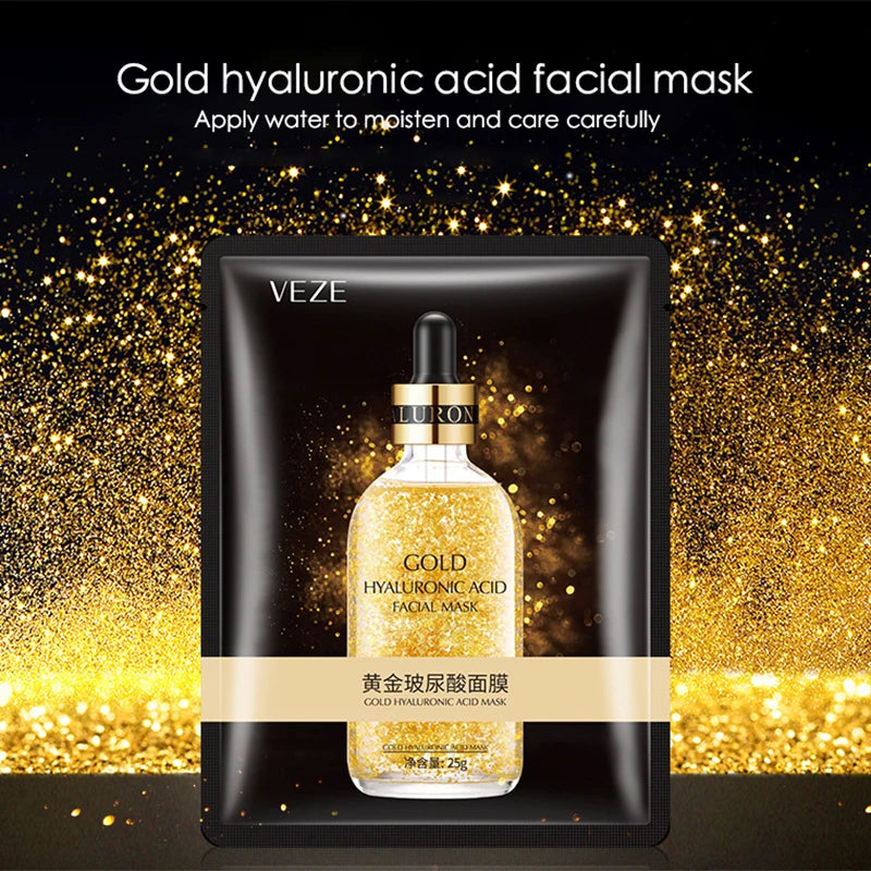 24K Gold Hyaluronic Acid Face Mask Firming Moisturizing Hydrating
