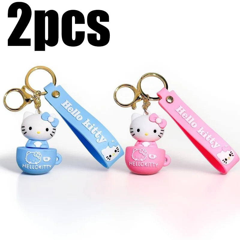 MINISO Cute Cartoon KT Keychain Girl Schoolbag Shoulder Bag Car Keyring Kid Children Kawaii Gift Festival gifts Festival gifts