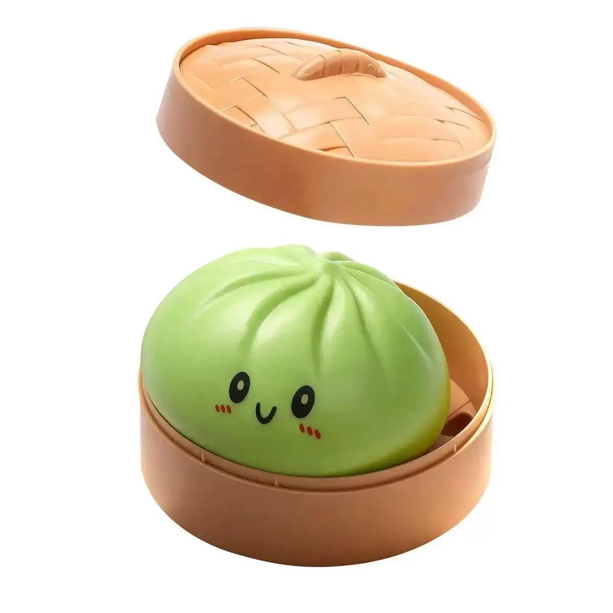 Simulation Food Dumpling Squishy Squeeze Ball Colorful Sensory Fidget Toy with Steamer for Stress Relief Home Desktop Decor Gift