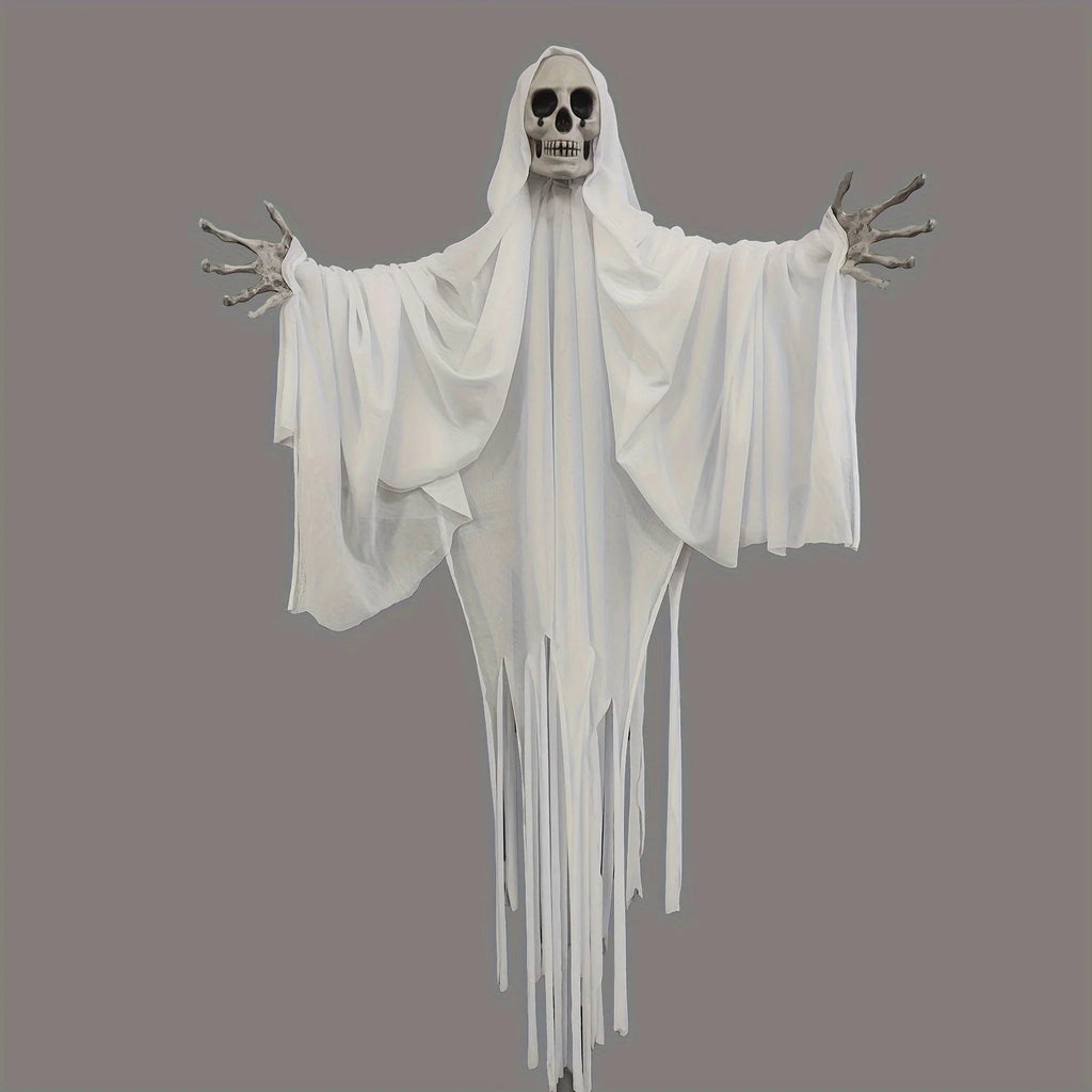 Classic Horror Ghost Doll Hanging Decorations for Halloween - Large Plastic and Fabric Spooky Skeleton Phantom Outdoor Pendants