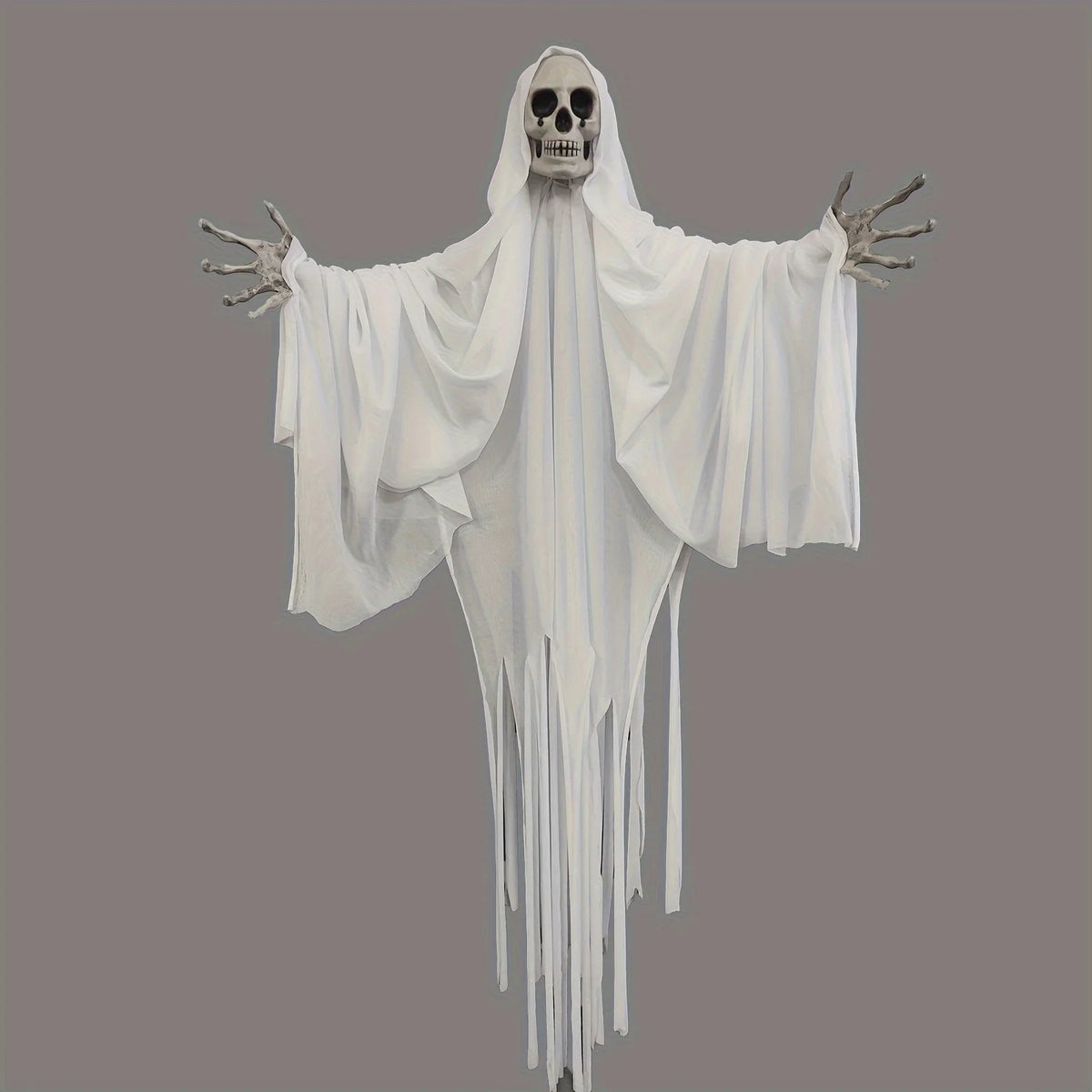 Classic Horror Ghost Doll Hanging Decorations for Halloween - Large Plastic and Fabric Spooky Skeleton Phantom Outdoor Pendants