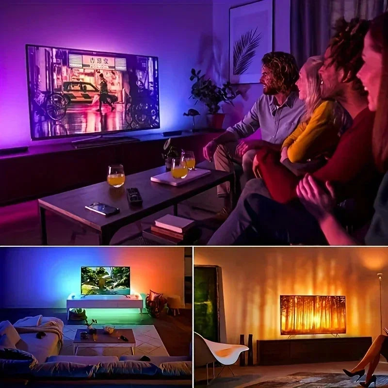1-30M USB 5V LED Strip Lights With Bluetooth 24Keys Remote Control RGB Flexible Lamp Diode Tape For Room Decoration TV Backlight