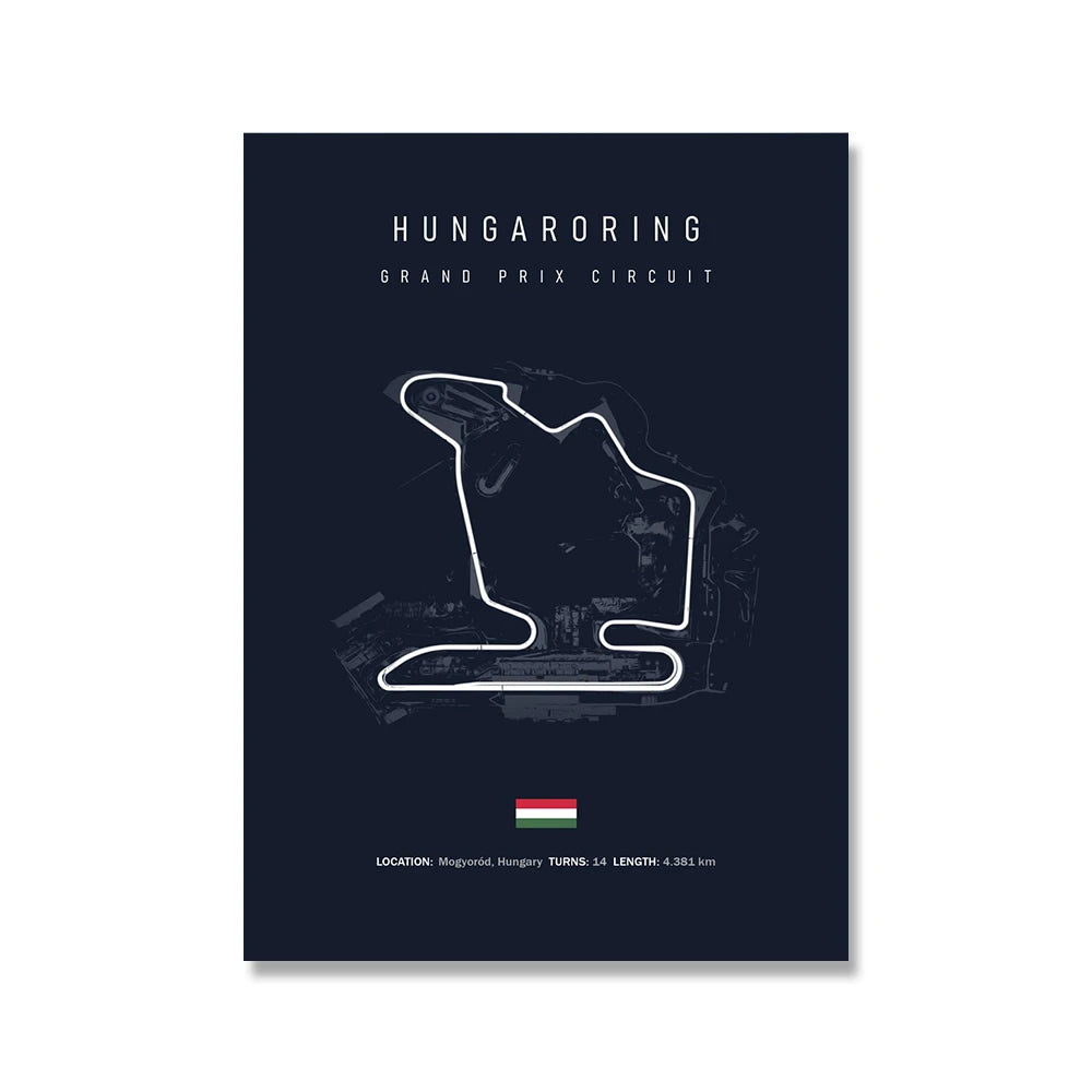 F1 Circuit Poster Inpu Island Jerez Catalonia Sepang International Circus Circuit Canvas Painting Wall Picture Artist Home Decor