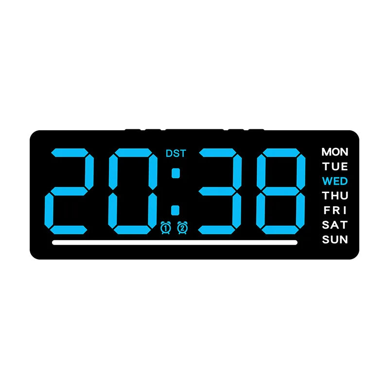 USB Powered Digital Alarm Clock TEMP Date Week Dual Alarm 5 Levels Brightness Snooze Table Clock 12/24H Night Mode LED Clock