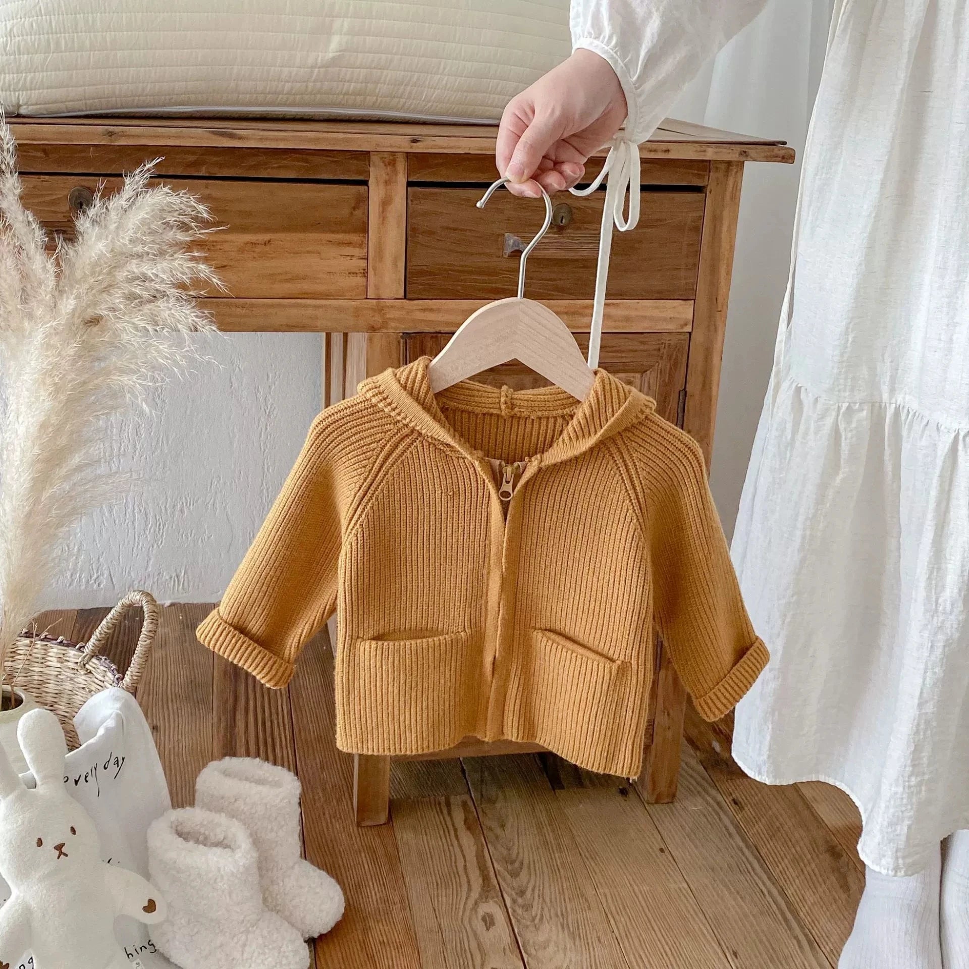 Autumn Baby Girls Hoodie Jacket Kids Sweater Long Sleeve Knitted Cardigan T-Shirt Children Tops Zipper Sweatshirt Child Coat