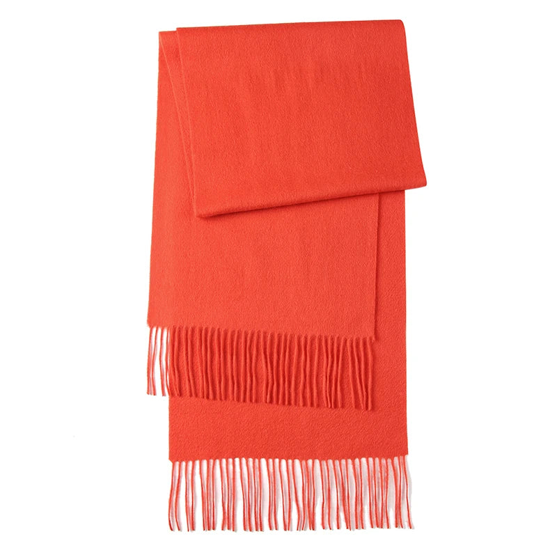 LONGMING 100% Merino Wool Knitted Shawl New Women Autumn Fashion Classic Plaid Solid Scarf Winter Warm Knottable Muffler for Man