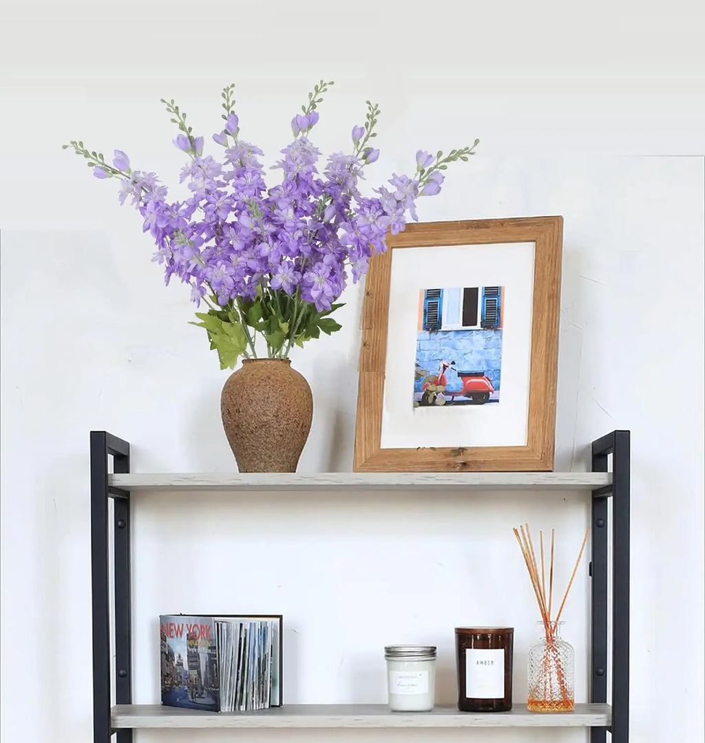 YeeNanee 6pcs Blue Delphinium Artificial Flowers Long Stem Larkspur for Wedding Centerpieces Floral Arrangements Home Vase Decor