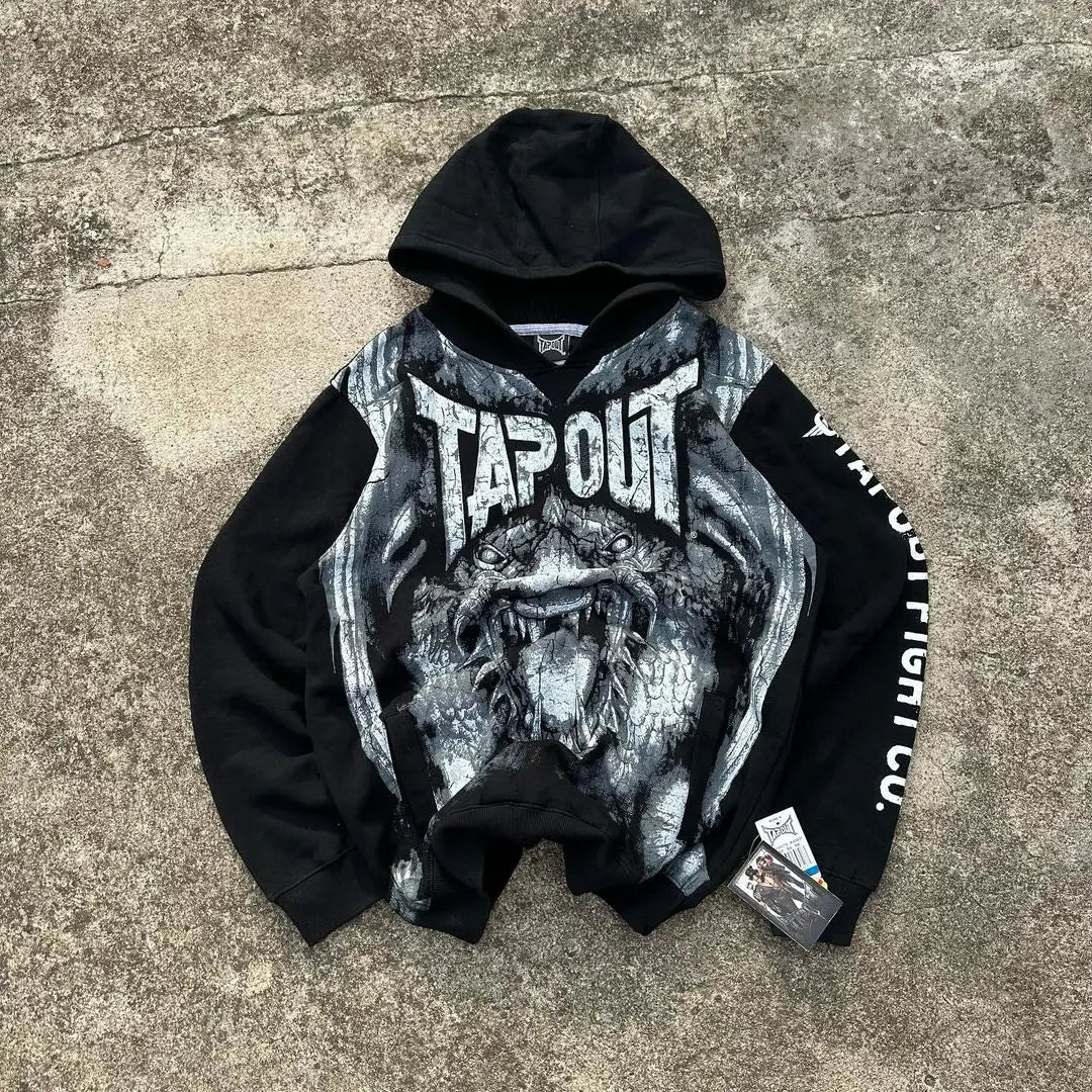 Woman Hoodie Goth Vintage Hoodies Y2K Grunge Graphic Long Sleeve Hooded Sweatshirt Harajuku Japanese Aesthetic Korean Korean