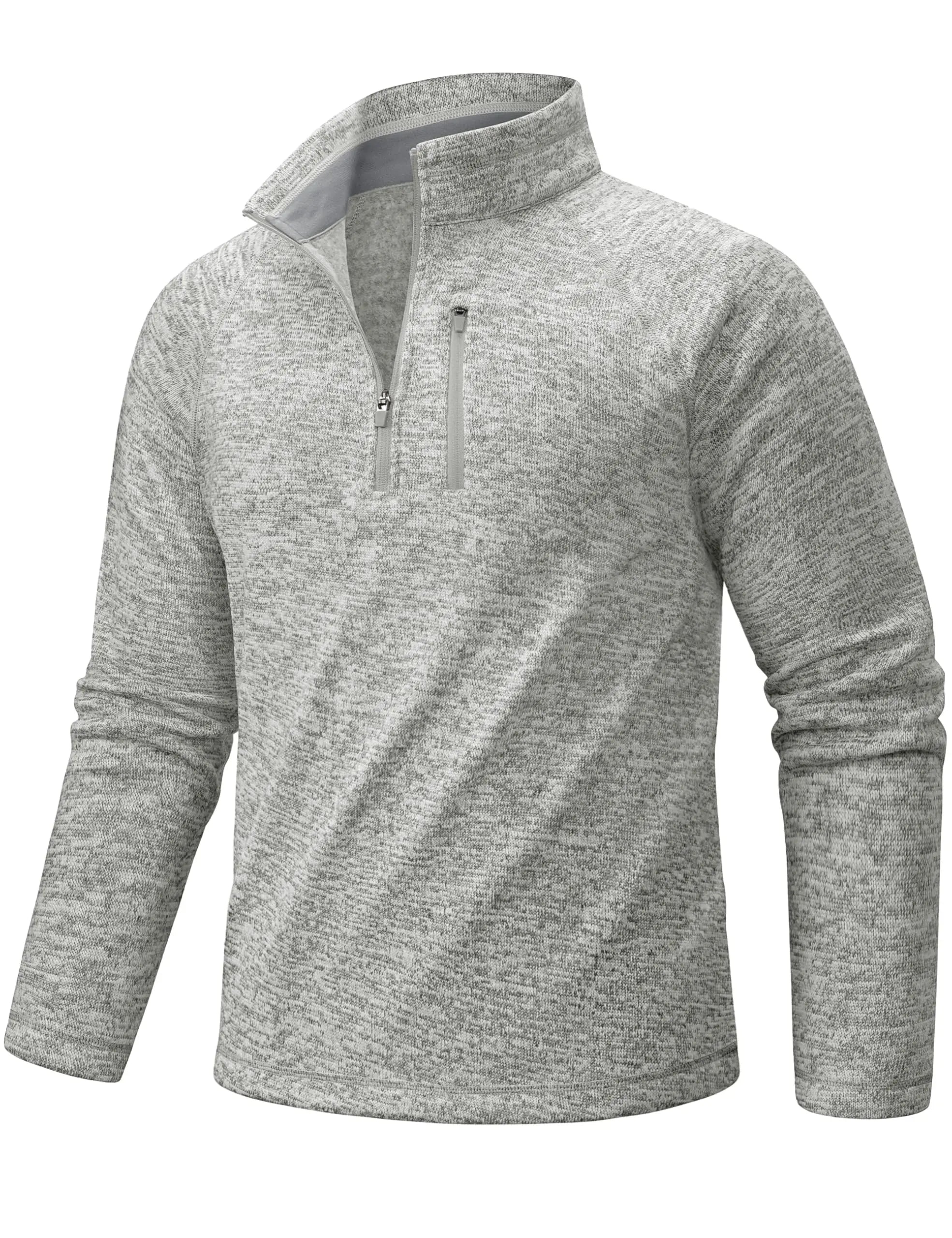 TACVASEN Men's Quarter Zip Pullover Long Sleeve Thermal Fleece Sweater Lightweight Casual Golf Sweatshirt with Zipper Pocket