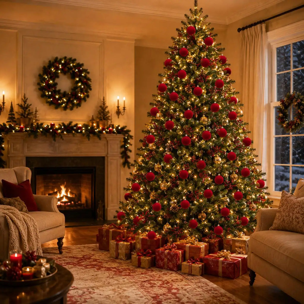 Burgundy Velvet Christmas Balls