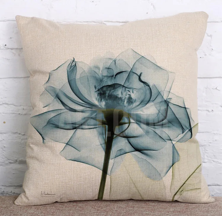 Colorful Flowers Printed Decorative Throw Pillow Floral Plant Cushion Cover Decoration Home Textile For Sofa Home