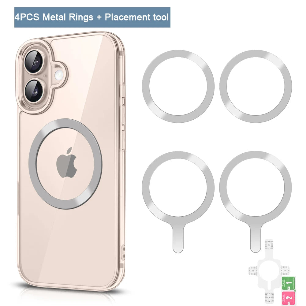 4pcs/3pcs/1pc/lot Metal Ring Plate For Magsafe Sheet Sticker iron Ring For iPhone 14 15 Magnetic Phone Holder Wireless Charger