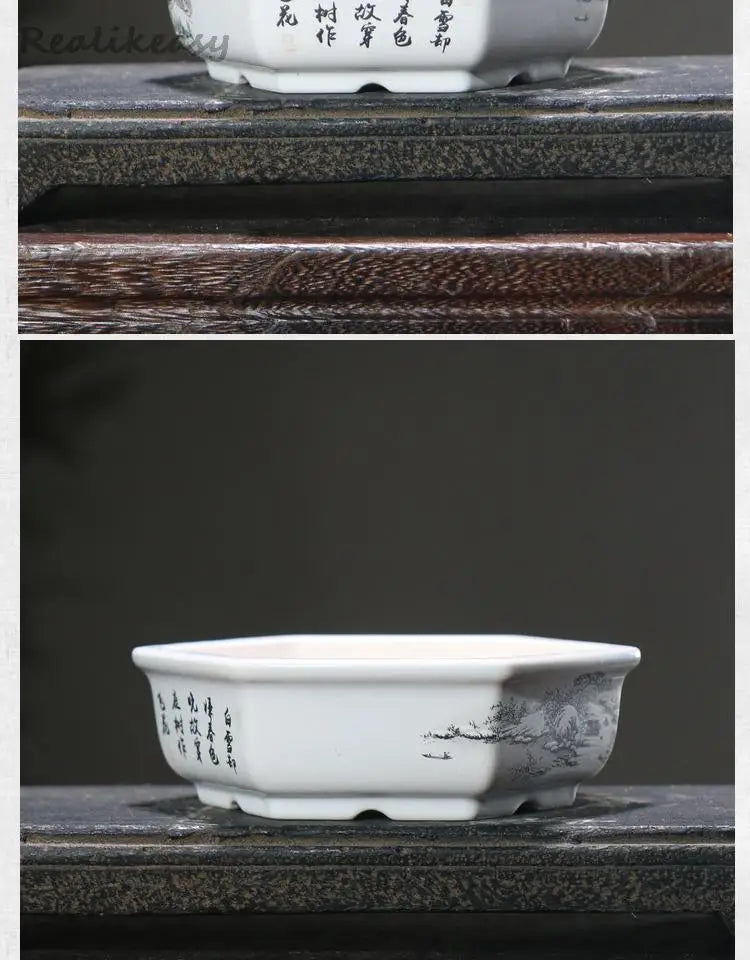 6Size Purple Sand Flower Pot Ceramic Bonsai Pot Handmade Succulent Flower Pot Chinese Landscape Flower Pot Home Decor LE302