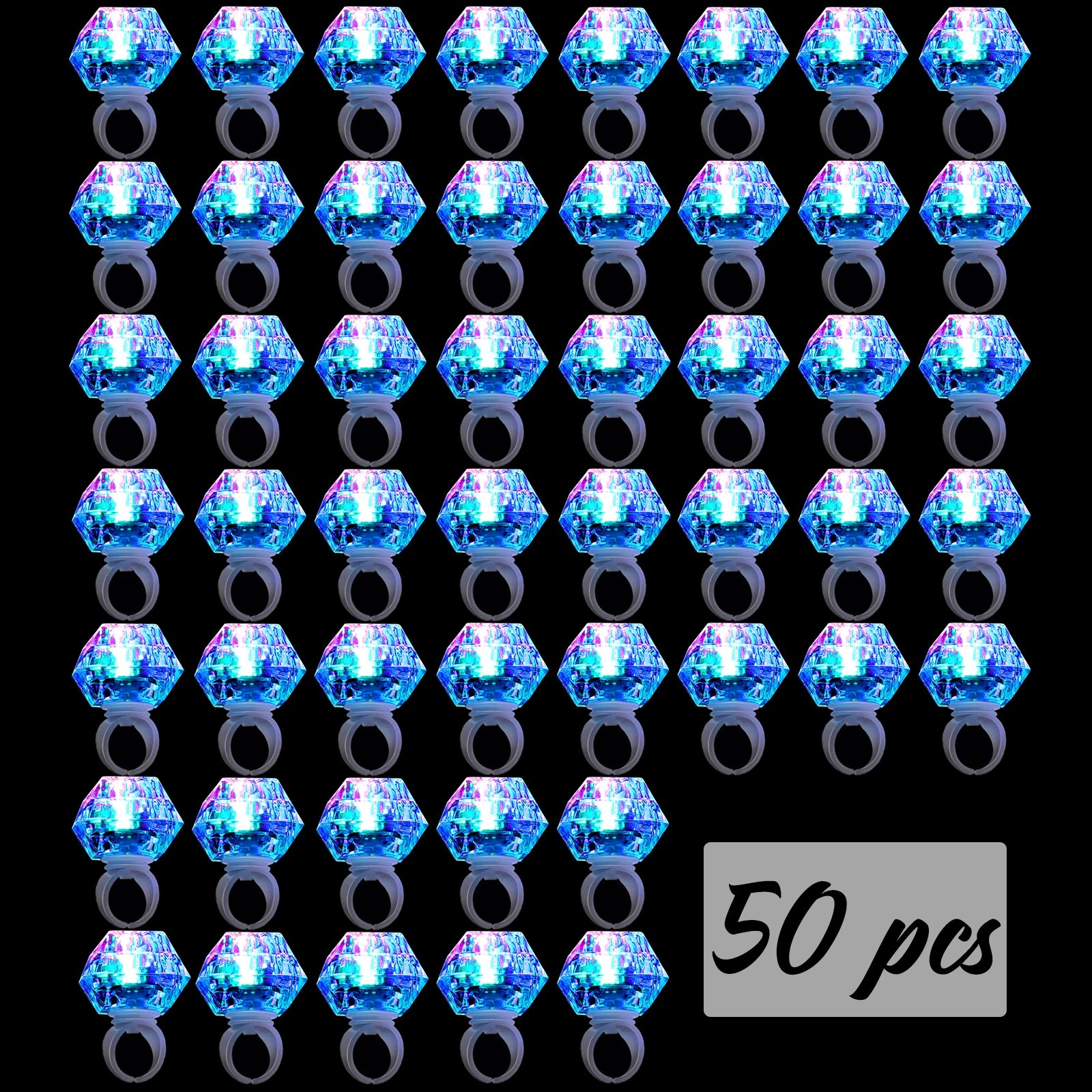 10-50 Pcs Flash Led Light up Rings Bachelorette Party Favors Gifts Diamond Rings Bridal Shower Birthday Weddings Party Favors