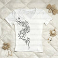 Y2K Aesthetic T-shirt for Women, Fashion V-neck, Casual Pattern, Retro Punk Short Sleeve, Gothic Open Umbilical Top, Girl Fit T-
