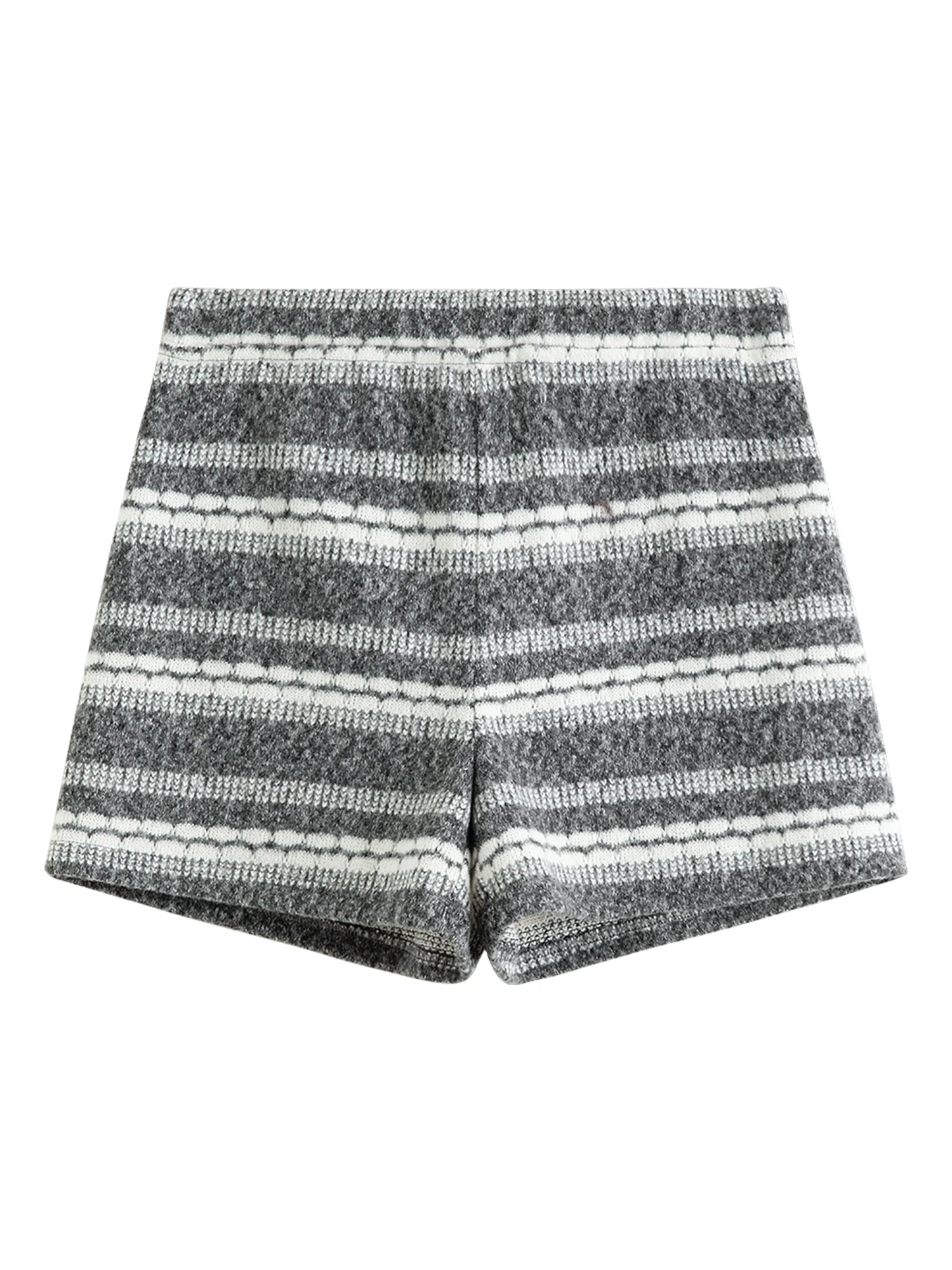 FSLE【Premium Series】temperament Striped V-neck Sweatshirt Suits Women's Winter 2025 New Style Shorts Sets Leisure