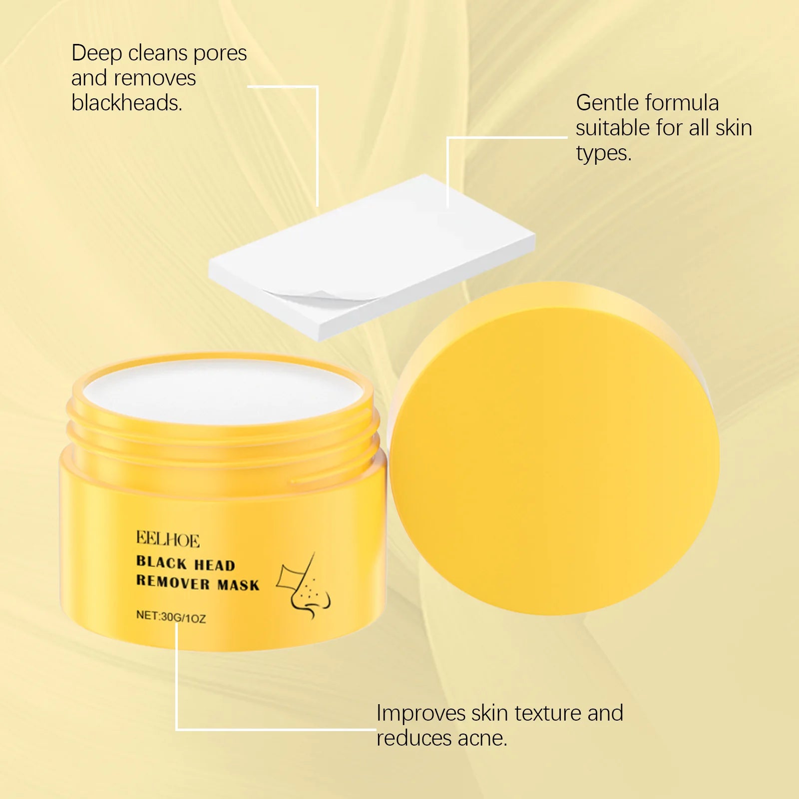 EELHOE Blackhead Remover Face Mask Peel-Off Nasal Strips Deep Cleansing Pore Shrinking Black Head Remover Nose Strip Skin Care