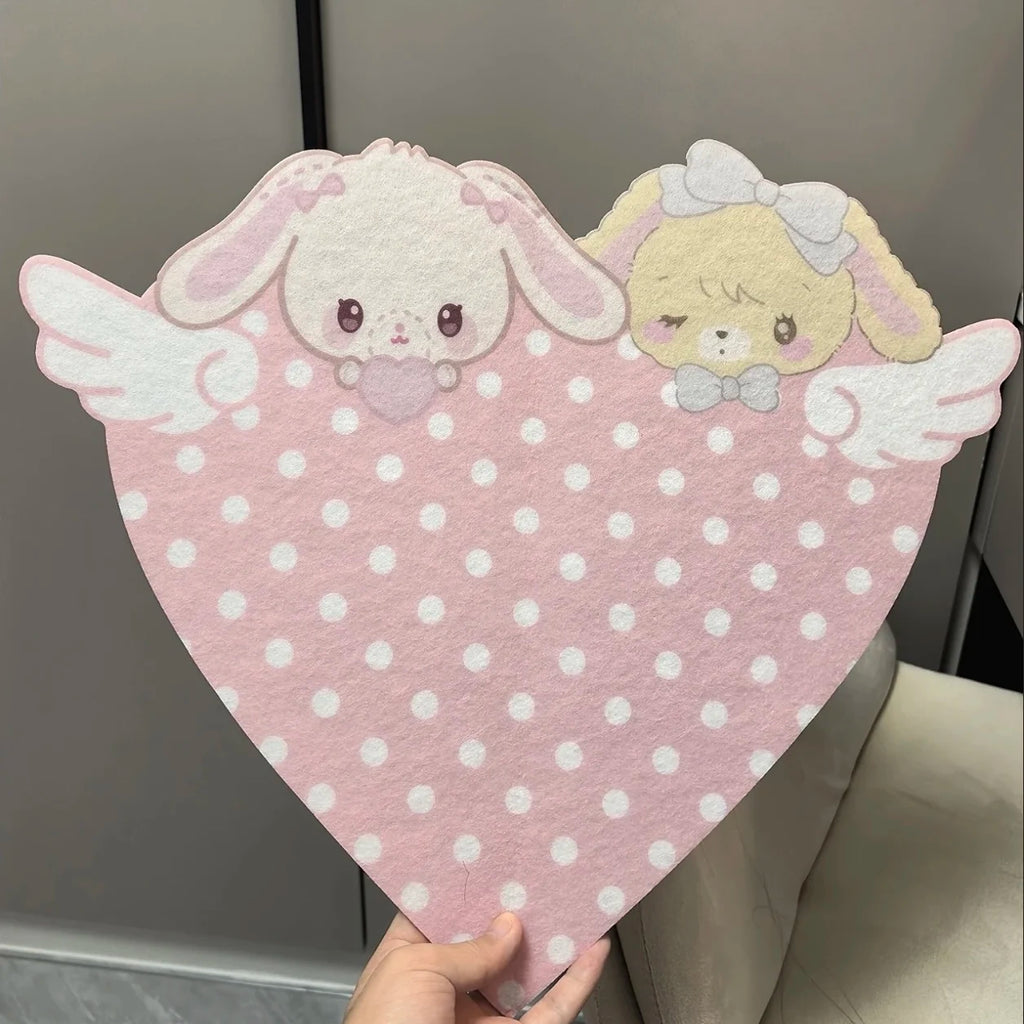 New Cute Cartoon Bunny Felt Decoration Cork Board Wall Photo Message Board Wall Punch-free No Damage The Wall Room Decoration