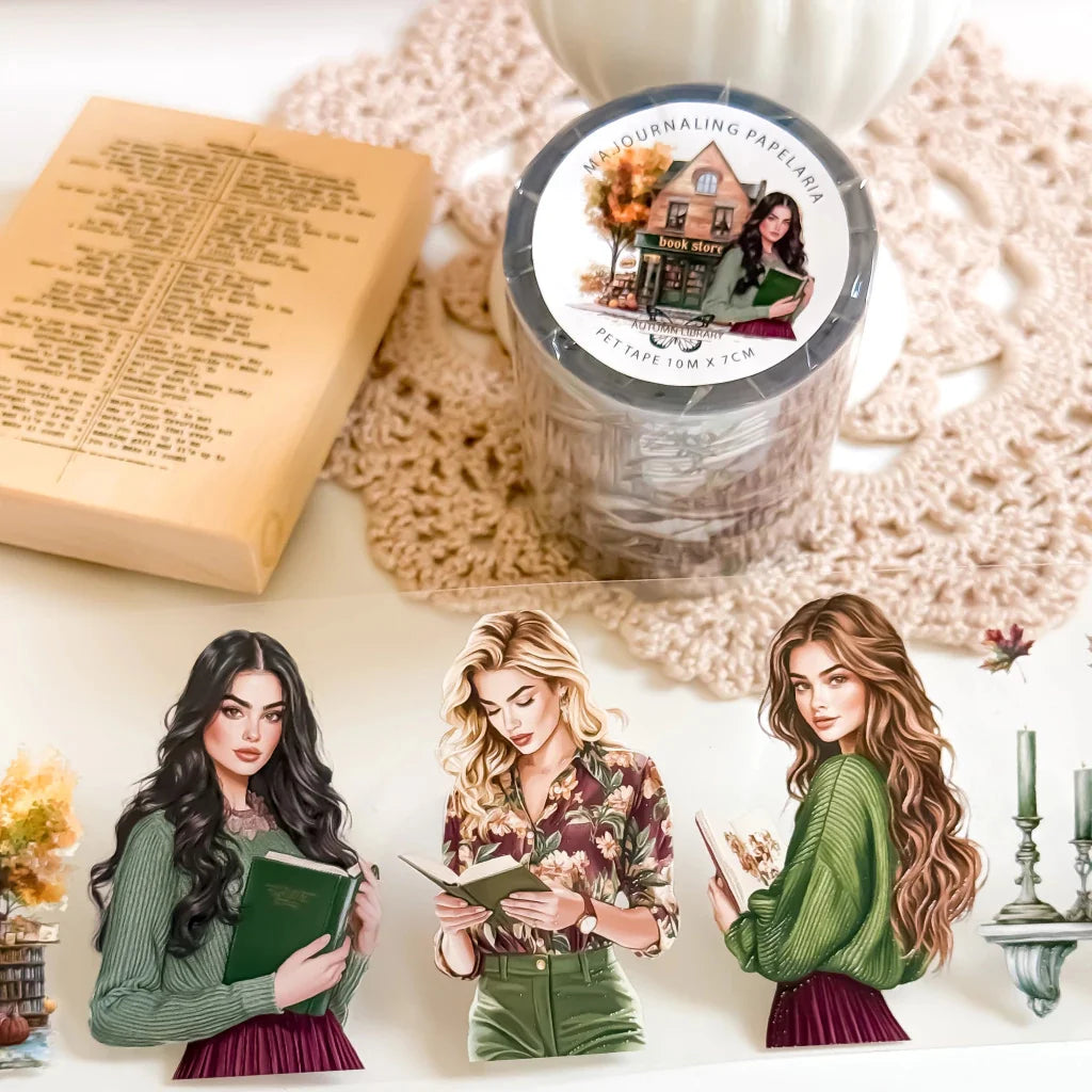 Ma. Journaling Dark style Night Halloween washi masking pet Tape European and American Girls,
