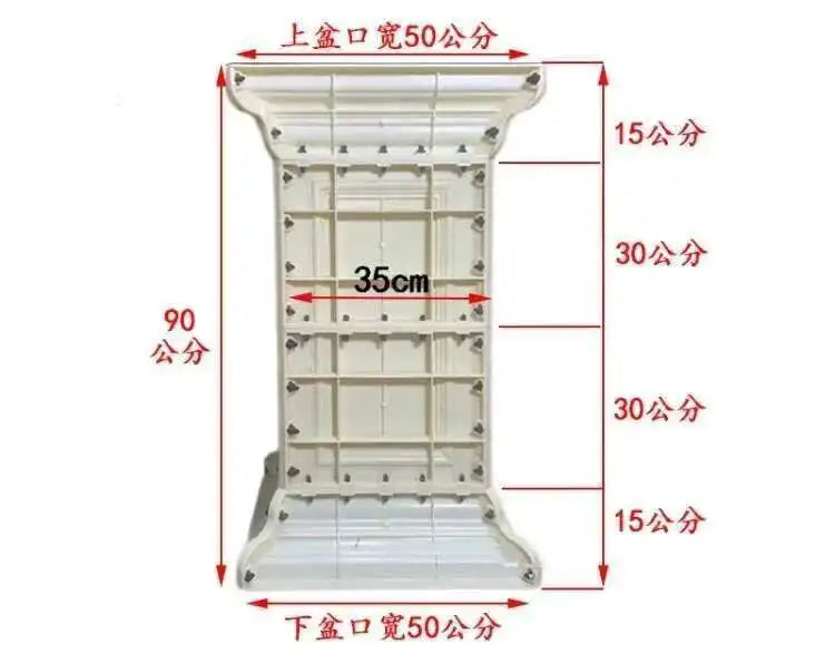 Plastic Thickened ABS Flowerpot Mold Cement Mold for Garden Balcony Fence Square Column Pier Roman Column Concrete Bonsai Mold