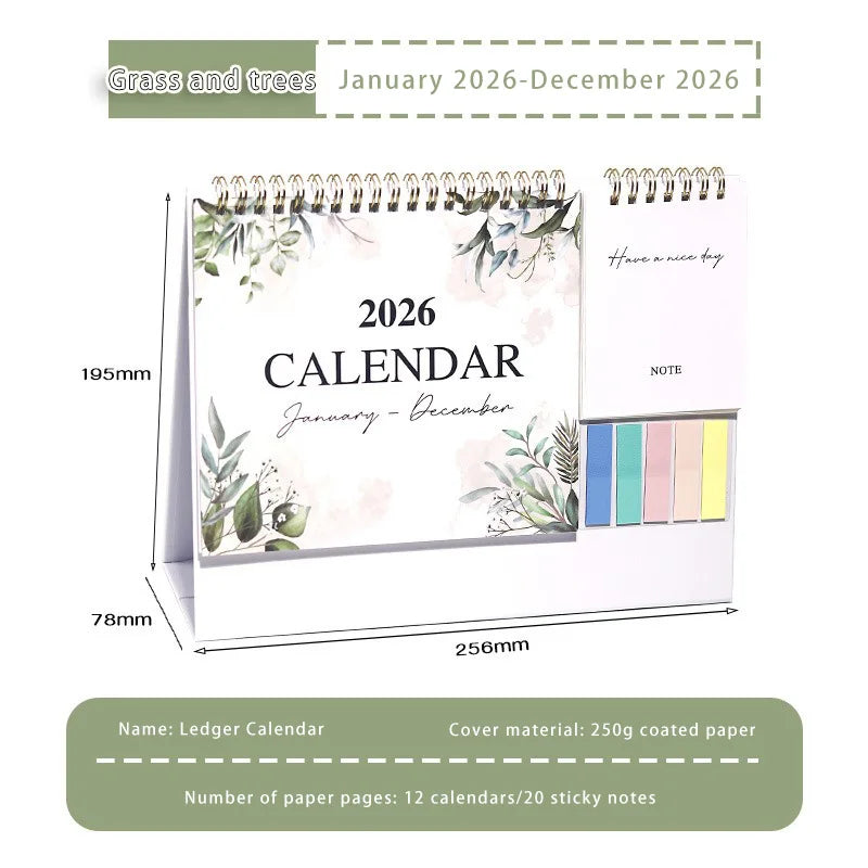 2026 Calendar Planner Multifunctional Health Tracker Daily Schedule Motivational All-Purpose Office Home Student Desk Organizer
