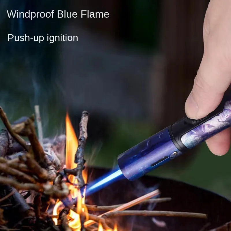 HONEST Metal Windproof Lighter Refillable Pen Torch Lighter Jet Flame Butane Lighter Kitchen BBQ Candle Camping Men's Gadget