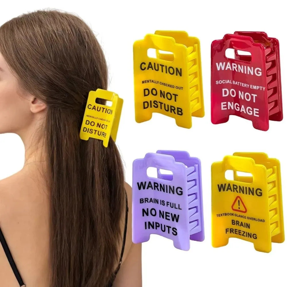 PVC Hair Claw Clip Metal Spring Strong Hold Crab Hair Claw Letter