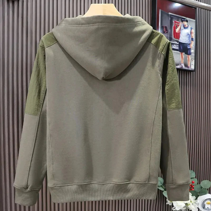 Loose Men's Hooded Sweatshirt Solid Black No Brand Cheap Simple Warm Male Hoodie Funny Overfit Sweat Shirt Tops High Quality Emo