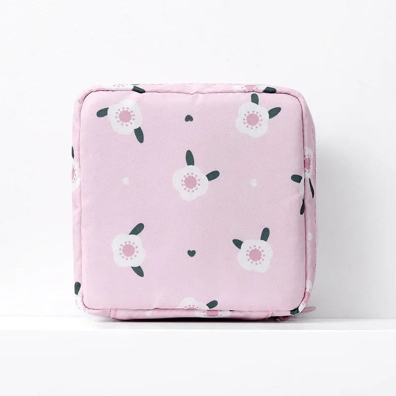 Women Girls Kawaii Napkin Sanitary Pads Bag Pouch Organizer Cosmetic Makeup Tampon Bags Cute Travel Gadgets Lipstick Storage Bag