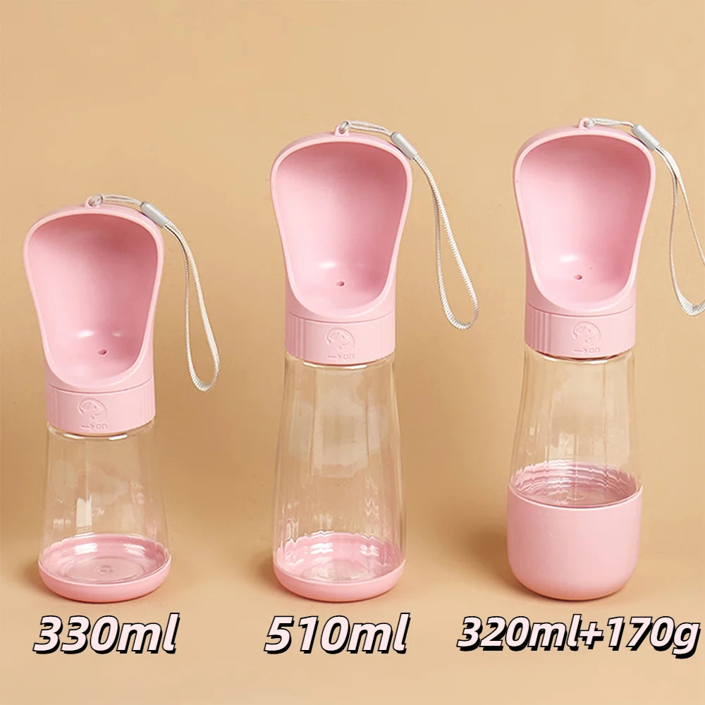 2In1 Portable Dog Water Bottle With Food Container For Small Large Dogs Cat Pet Outdoor Drinking Bowl Golden Retriever Supplies