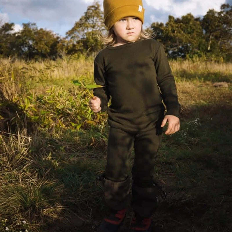 Kids Merino Wool Thermal Underwear Set Quick Dry Long