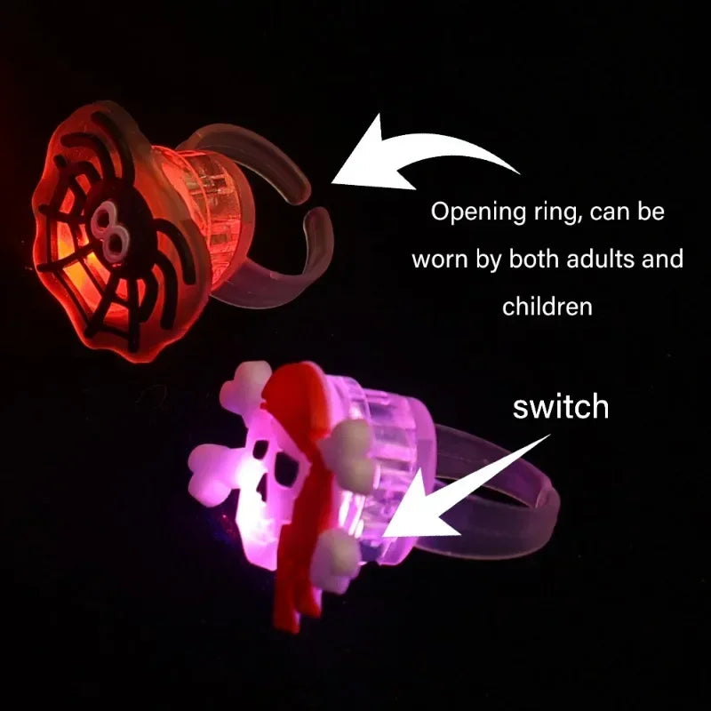 LED Luminous Halloween Toys Pumpkin Ghost Skull Glowing in Dark Fingers Toys with Light Birthday Party Decoration Props Supplies