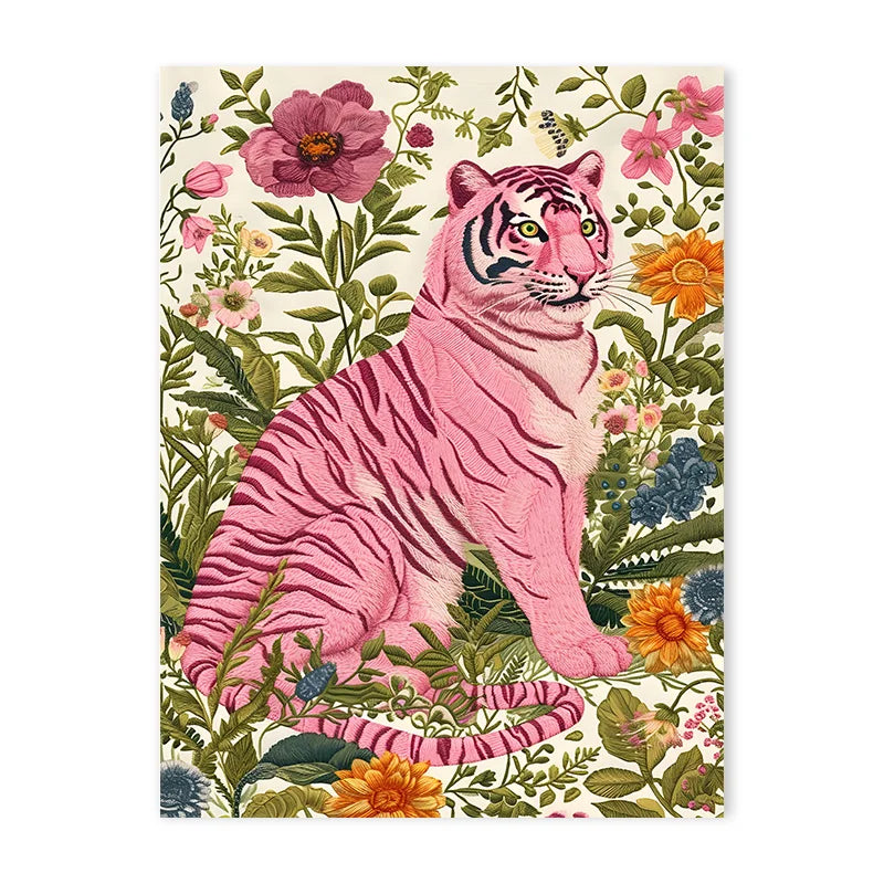 Colorful Bathtub Animal Tiger Zebra Black Cat Aesthetic Canvas Painting Nordic Bathroom Wall Art Poster Living Room Home Decor
